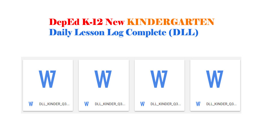 DepEd K-12 New KINDERGARTEN Daily Lesson Log Complete (DLL)